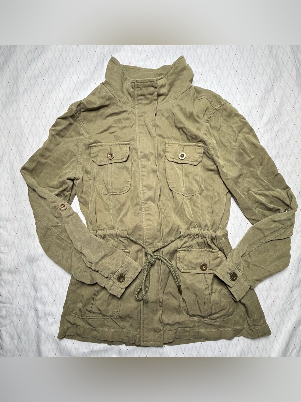 Forever 21 Olive Green Utility Military Anorak Jacket Size Small